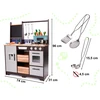 Ikonka Vaikiška medinė MDF virtuvėlė su priedais LOFT XXL 96cm