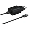 Samsung EP-TA800EBE + EP-DA705BBE 25W Travel Charger + USB-C to USB-C Data Cable juodas (OOB Bulk)