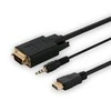 Kabelis Savio HDMI - D-Sub (VGA) + Jack 3.5mm 1.8m juoda (SAVKABELCL- 104)