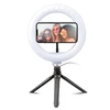 Objektyvas Žiedinė lempa SBS Mobile TESELFIERINGCLIP, LED, Juodas, Baltas, USB, 5 V, 20 cm, 200 mm