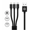 Swissten 3in1 Textile Data Cable 1,2m