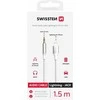 SWISSTEN TEXTILE Garso adapteris Lightning - 3,5 mm lizdas 1,5 m baltas
