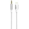 SWISSTEN TEXTILE Garso adapteris Lightning - 3,5 mm lizdas 1,5 m baltas