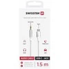 SWISSTEN TEXTILE Audio adaptér USB-C (M) - 3.5mm Jack 1.5m bílá