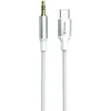 SWISSTEN TEXTILE Audio adaptér USB-C (M) - 3.5mm Jack 1.5m bílá