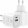 Įkroviklis Swissten SWISSTEN Adapteris sieciowy EDGE GaN 45W, 2-portowy, 1x USB-C PD 45W + 1x USB-A 18W QC