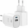 Swissten Edge GaN Travel Charger GaN USB-C PD 20W + USB-A 18W QC