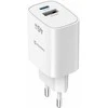 Įkroviklis Swissten SWISSTEN Adapteris sieciowy EDGE GaN 45W, 2-portowy, 1x USB-C PD 45W + 1x USB-A 18W QC