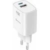 Įkroviklis Swissten SWISSTEN Adapteris sieciowy EDGE GaN 25W, 2-portowy, 1x USB-C PD 25W + 1x USB-A 18W QC