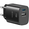 Įkroviklis Swissten SWISSTEN Adapteris sieciowy EDGE GaN 35W, 2-portowy, 1x USB-C PD 35W + 1x USB-A 18W QC