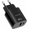 Įkroviklis Swissten SWISSTEN Adapteris sieciowy EDGE GaN 35W, 2-portowy, 1x USB-C PD 35W + 1x USB-A 18W QC
