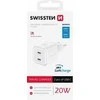 Swissten GaN PD 2x USB-C kelioninis įkroviklis 20W
