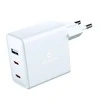 Įkroviklis Swissten Swissten GaN 2x USB C + USB 70 W Power Delivery Balta