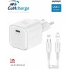 „Swissten“ kelioninis įkroviklis GaN USB-C 35 W PD + duomenų kabelis USB-C – „Lightning“ 1,2 m