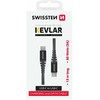 Swissten Kevlar 60W duomenų kabelis USB-C - USB-C 1,5m