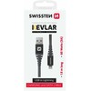 Kabelis USB Swissten USB-A - Lightning 1.5 m Pilka (71543010)