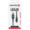 Swissten Kevlar duomenų kabelis USB / USB-C / 1,5 m / 60 W