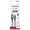 Swissten Kabelis USB Sourcing USB-A - USB-C 1.5 m Pilka (71541010)