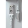 Swissten duomenų kabelis Kevlar USB / USB-C 1.5 M Baltas