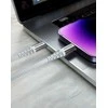 Swissten duomenų kabelis Kevlar USB / USB-C 1.5 M Baltas