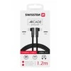 Swissten L Type Textile Universal Quick Charge 3.1 USB-C į USB-C Data ir 1,2m įkrovimo laidas