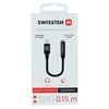 Swissten Audio adapter textile Lightning /jack 0,15 m juodas