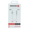 Phone Accessories Swissten / Lightning garso adapteris prie lizdo 3,5 mm, tekstilė, ilgis 15 cm, sidabras