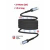 „Swissten“ magnetinis savaime apvyniojamas USB-C / „Lightning“ duomenų kabelis 1 m
