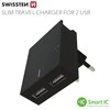 Swissten įkroviklis 2x USB-A 3 A (22046000)