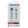 „Swissten MFI Textile Fast Charge 3A Lightning“ duomenų ir įkrovimo laidas, 2 m