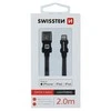 „Swissten MFI Textile Fast Charge 3A Lightning“ duomenų ir įkrovimo laidas, 2,0 m