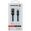 „Swissten MFI Textile Fast Charge 3A Lightning“ duomenų ir įkrovimo laidas, 2,0 m