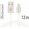 Swissten MFI Textile Fast Charge 3A Lightning Data ir 1,2m įkrovimo laidas