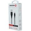 Kabelis USB Swissten USB-A - microUSB 1.5 m Juodas (71504301)