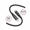 „Swissten“ minkštas silikoninis USB-C – USB-C 60W laidas, 0,4 m