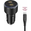Įkroviklis Swissten PD 2x USB-C automobilinis įkroviklis 50W su USB-C - USB-C laidas 1m