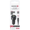 Įkroviklis Swissten PD 2x USB-C / USB automobilinis įkroviklis 95W su USB-C - USB-C laidas 1m