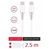 BBC Duomenų kabelis SWISSTEN TPE USB-C/USB-C (PD) 5A (100W) 2,5 m, baltas