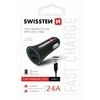 Automobilių įkroviklis 2.4a 2x USB + USB-C Swissten Cable