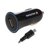 Įkroviklis SWISSTEN automobilinis 5W, 1 prievadas, USB-A, microUSB laidas