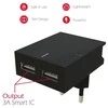 Phone Accessories Swissten Smart IC tinklo įkroviklio rinkinys 2xUSB 3A+Type C duomenų kabelis 1,2m, juodas