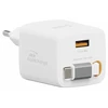 Swissten SlideCHARGE Power Charger GaN 30W USB-A 18W With retractable USB-C cable 0.75m baltas