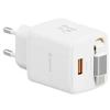 Swissten SlideCHARGE Power Charger GaN 30W USB-A 18W With retractable USB-C cable 0.75m baltas