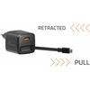 Įkroviklis Swissten SWISSTEN Adapteris sieciowy SlideCHARGE GaN 45W, 1 port, su kablem USB-C
