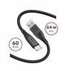 SWISSTEN SOFT SILICONE datový kabelis USB - USB-C 0.4m juoda