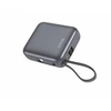 Swissten SPACE Power Bank Universal External Baterija Built-in USB-C Cable 35W / 10000 mAh Sidabrinis