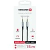 SWISSTEN TEXTILE jungiamasis garso laidas, lizdas 3,5 mm (M) - lizdas 3,5 mm (M) 1,5 m juodas