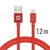 Swissten Textile Fast Charge 3A Lightning Data ir įkrovimo kabelis 1,2m