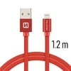 Swissten Textile Fast Charge 3A Lightning Data ir įkrovimo kabelis 1,2m