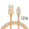 Swissten Textile Fast Charge 3A Lightning Data ir įkrovimo kabelis 1,2m